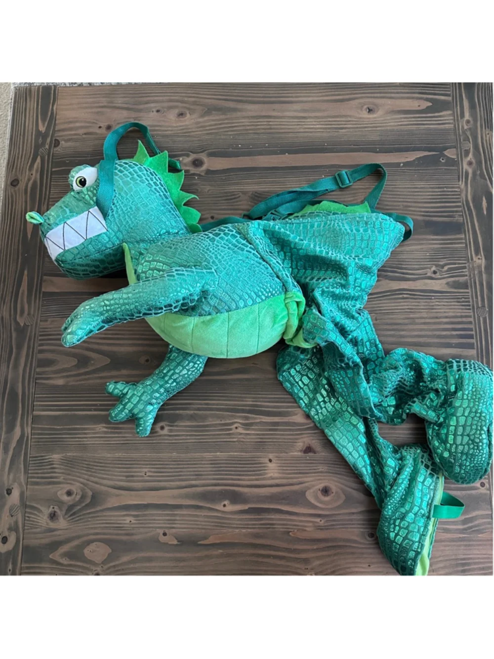 Kids Green Dinosaur Ride On Costume Halloween Dragon Style One Size Fun Dress Up